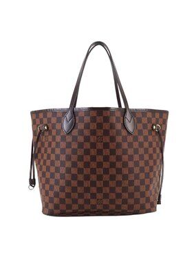 Louis Vuitton Damier Neverfull MM Tote Bag Ebene Cerise Brown